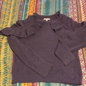 Purple sweater with shoulder cut outs